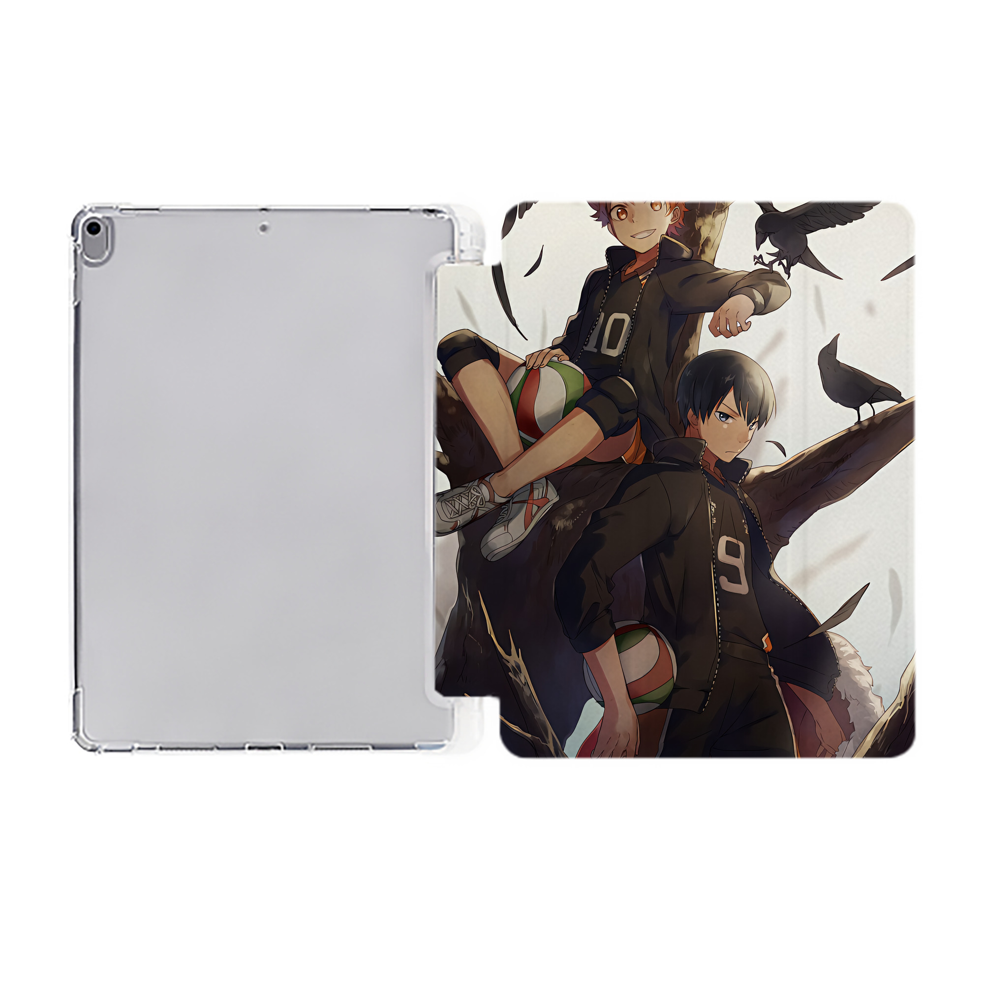 （画像用） ハイキュー!! Haikyu!! IPad ケース ペン収納付き 三つ折りスタンド PUレザー×シリコン 対応機種9.5/10.5/10.9インチ